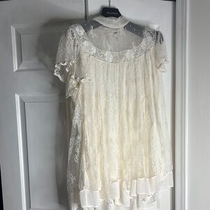Free People Delicate Cream Lace dress